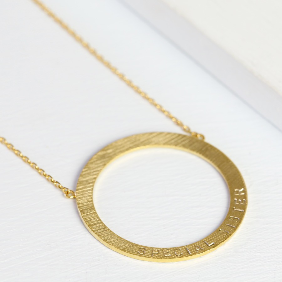 Personalised Gold Circle Necklace | Lisa Angel Jewellery