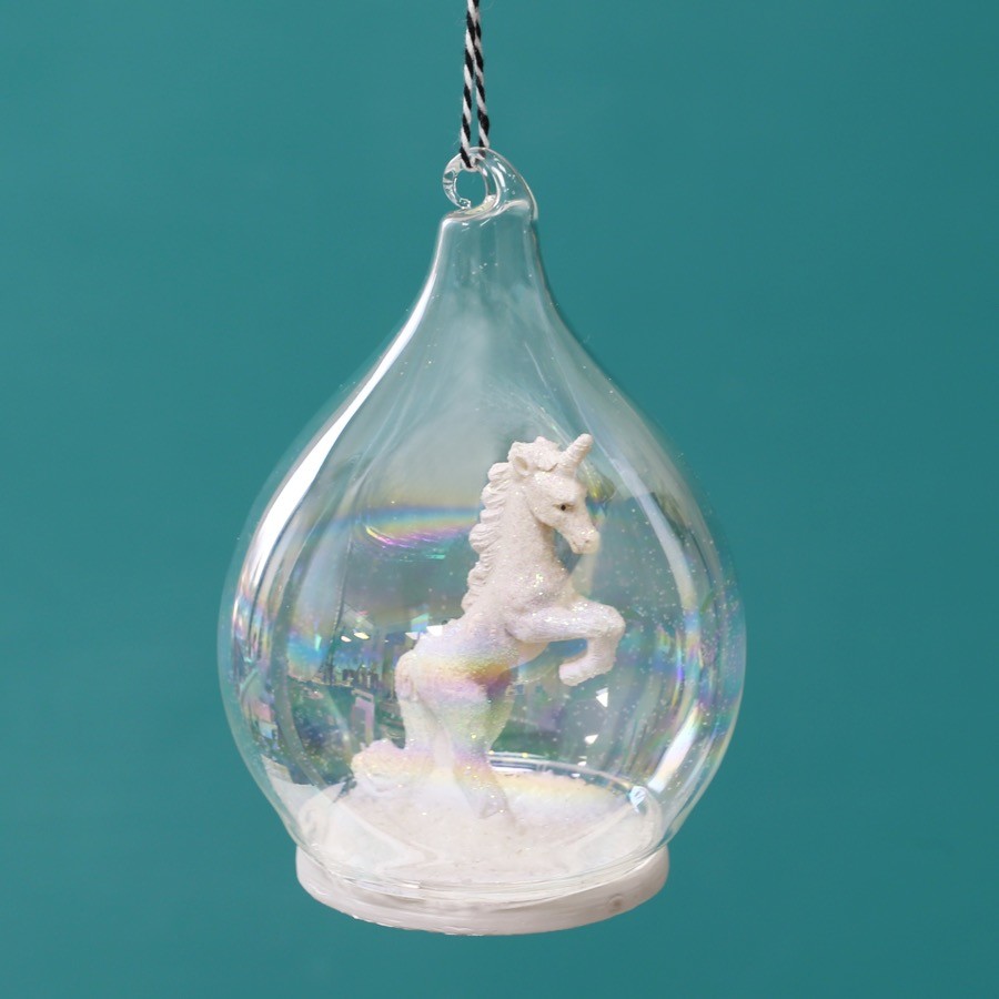 Unicorn in a Dome Bauble Christmas  Lisa Angel
