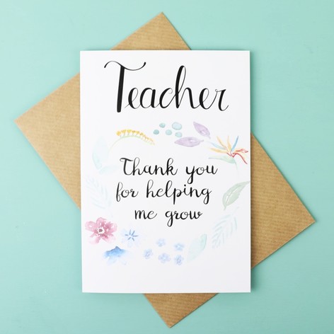 'Thank You for Helping Me Grow' Greetings Card | Lisa Angel