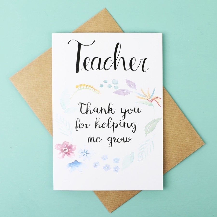 'Thank You for Helping Me Grow' Greetings Card | Lisa Angel