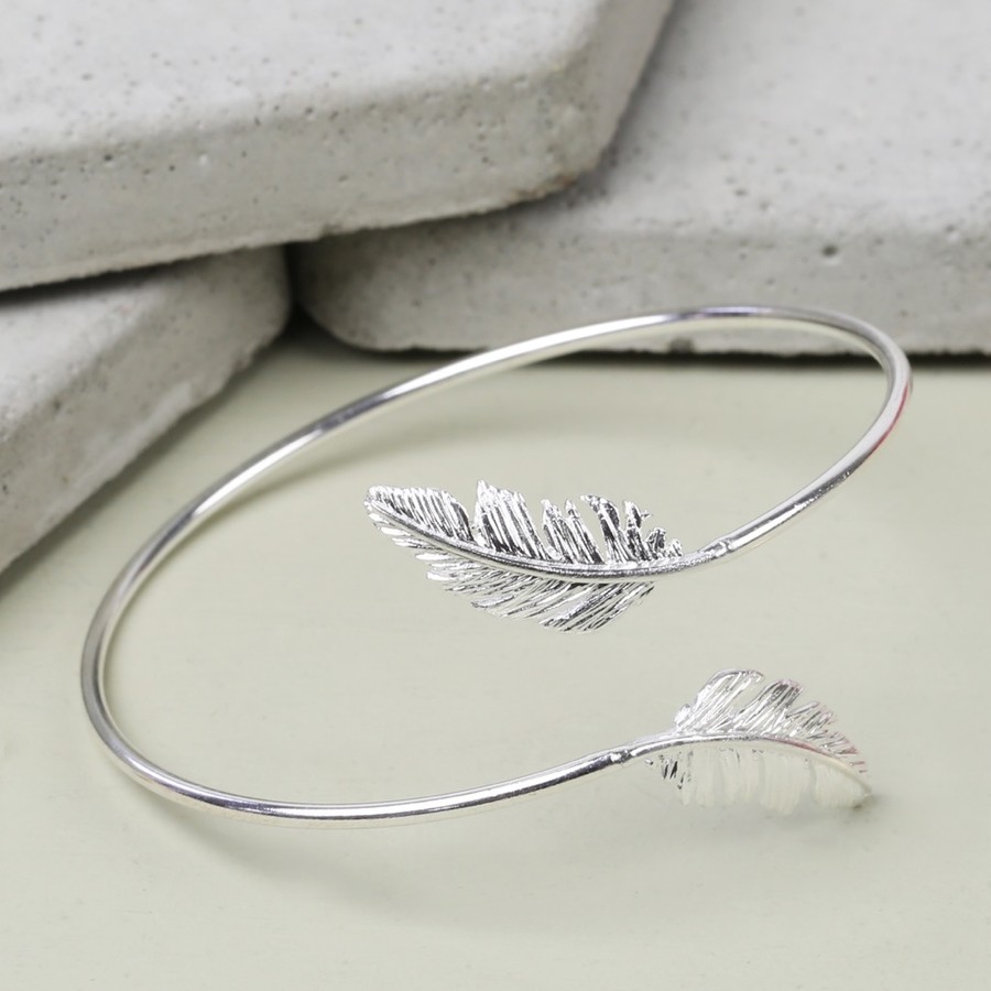 Silver Feather Bangle | Women's Jewellery | Lisa Angel